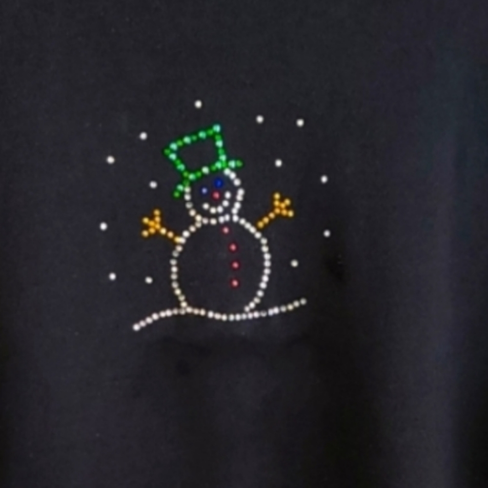 Festive Snowman Rhinestone Christmas Sweater top Womens 16-18w - Picture 3 of 3